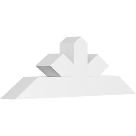 Ekena Millwork Saratoga Architectural Grade PVC Gable Bracket, 36"W x 12"H x 4"D x 4"F, 8/12 Pitch GBP036X12X0404SAR00